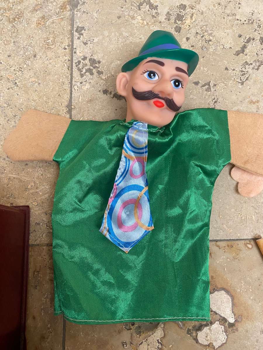 Vintage rubber head puppet pair Germany