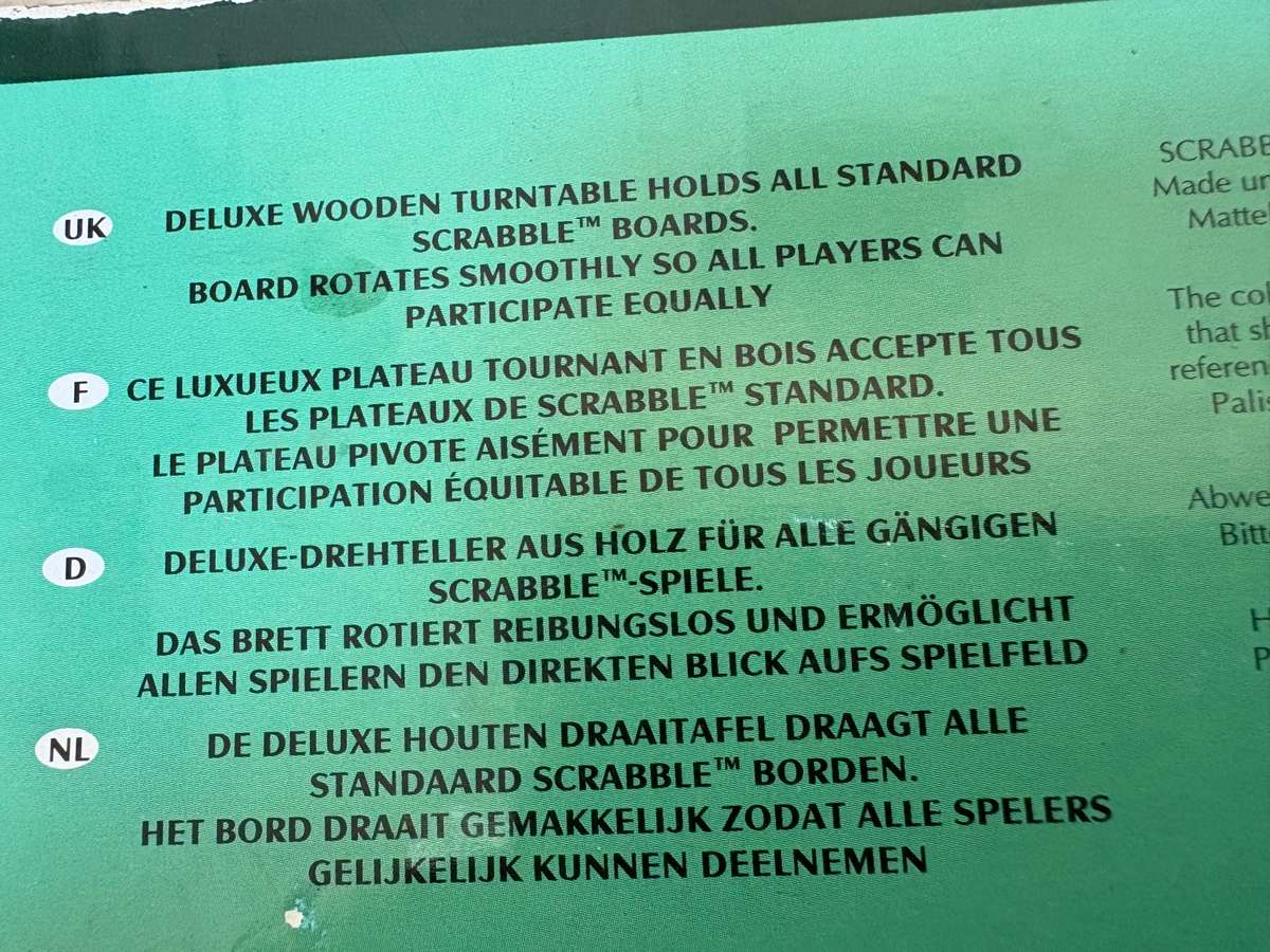 Deluxe wooden turntable scrabble