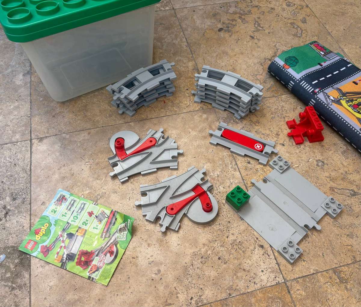 Lego duplo train tracks duplo pvc box and play mat lot