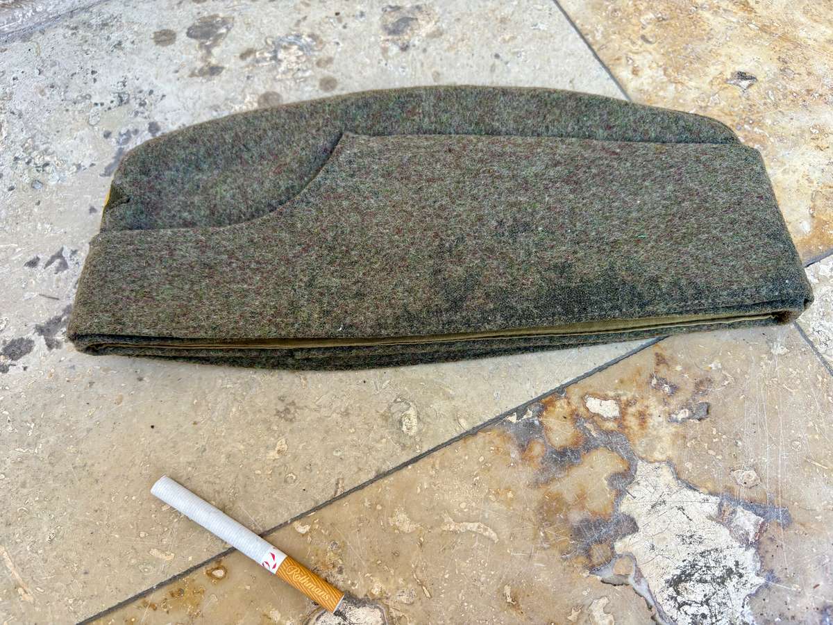 Vintage German army felt olive hat cap