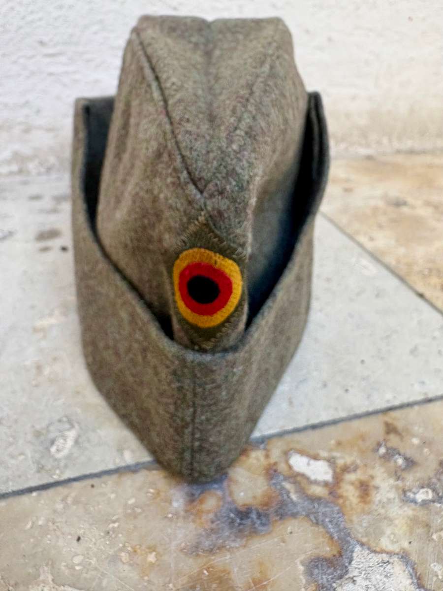 Vintage German army felt olive hat cap