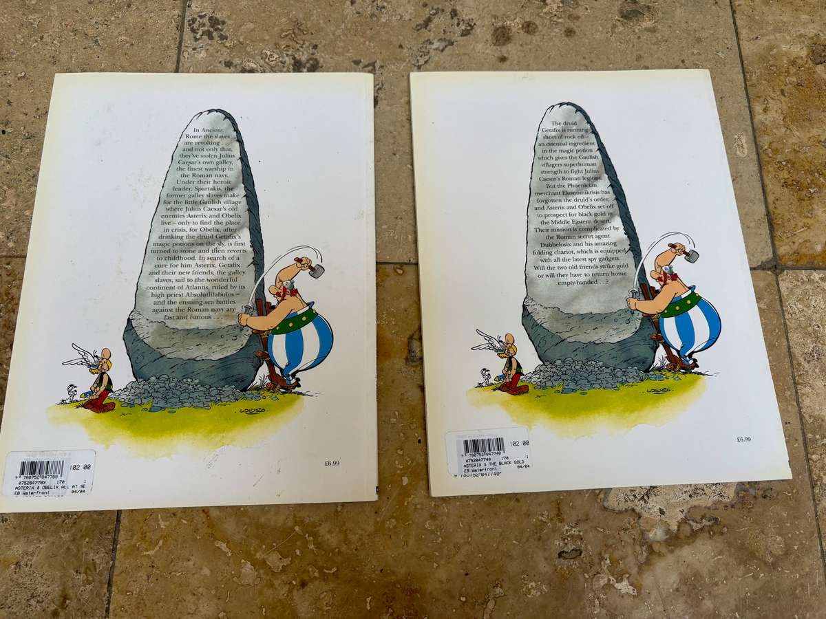 Asterix and Obelix book pair , all at sea and black Gold