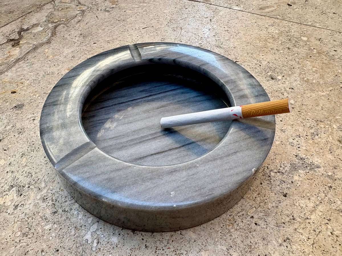 Vintage marble designer ashtray grey