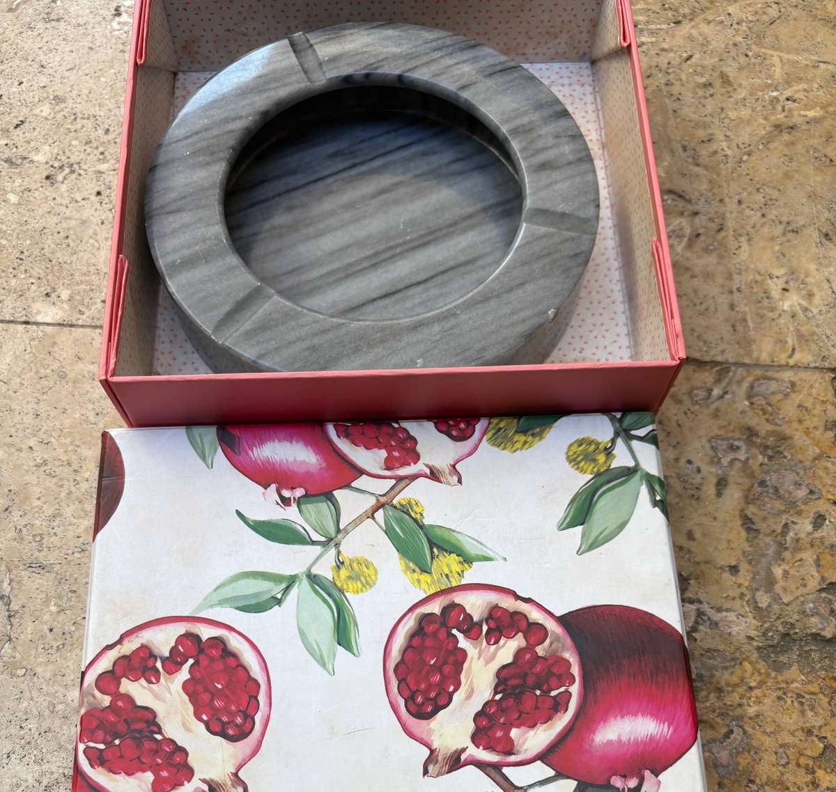 Vintage marble designer ashtray grey