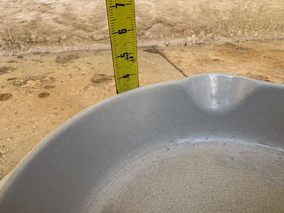 Le Creuset Skillet #16 blue  Enamel Cast Iron France Double Spout Frying Pan