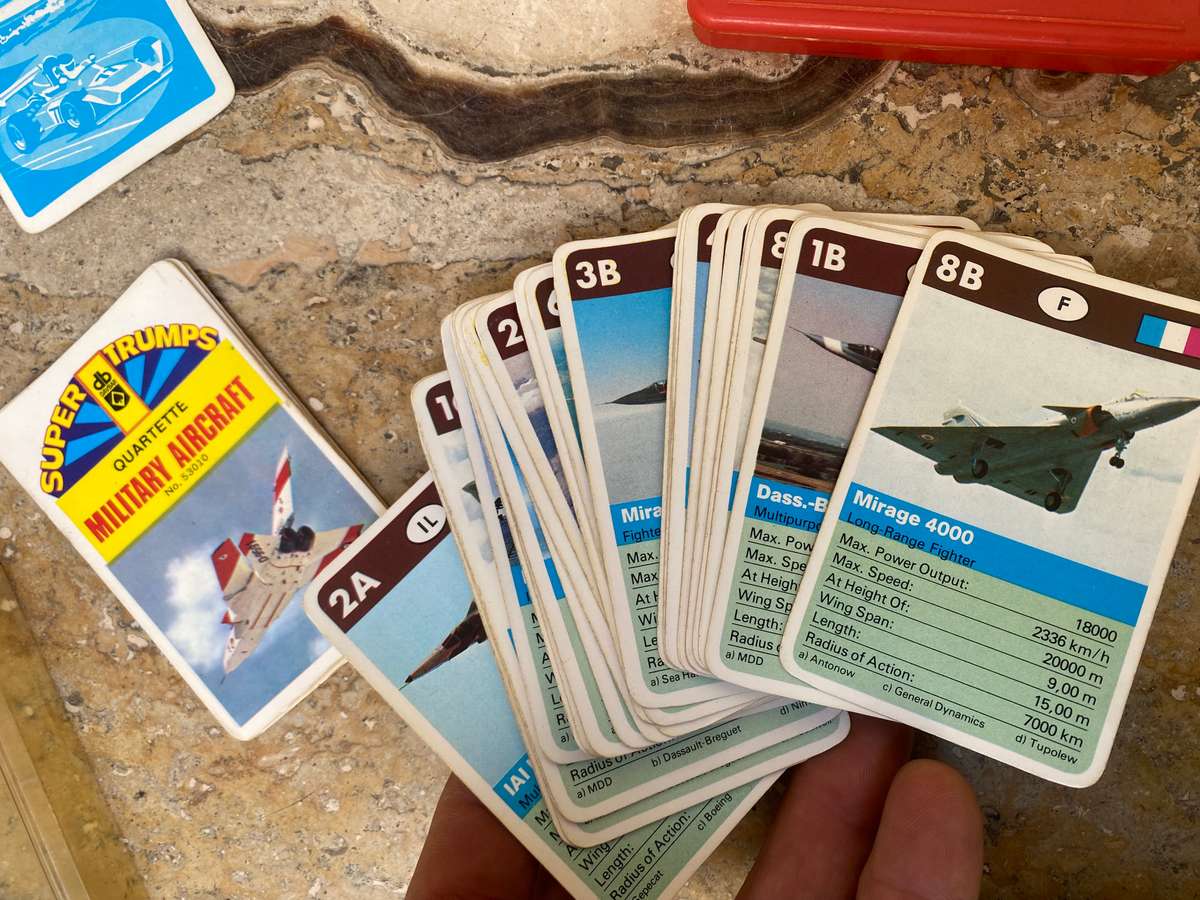 vintage super trumps supertrumps cards quartette Military aircraft  no 53010