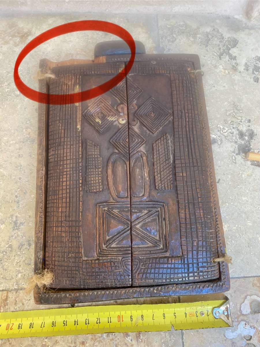 Vintage religious triptych wood carved Christian art