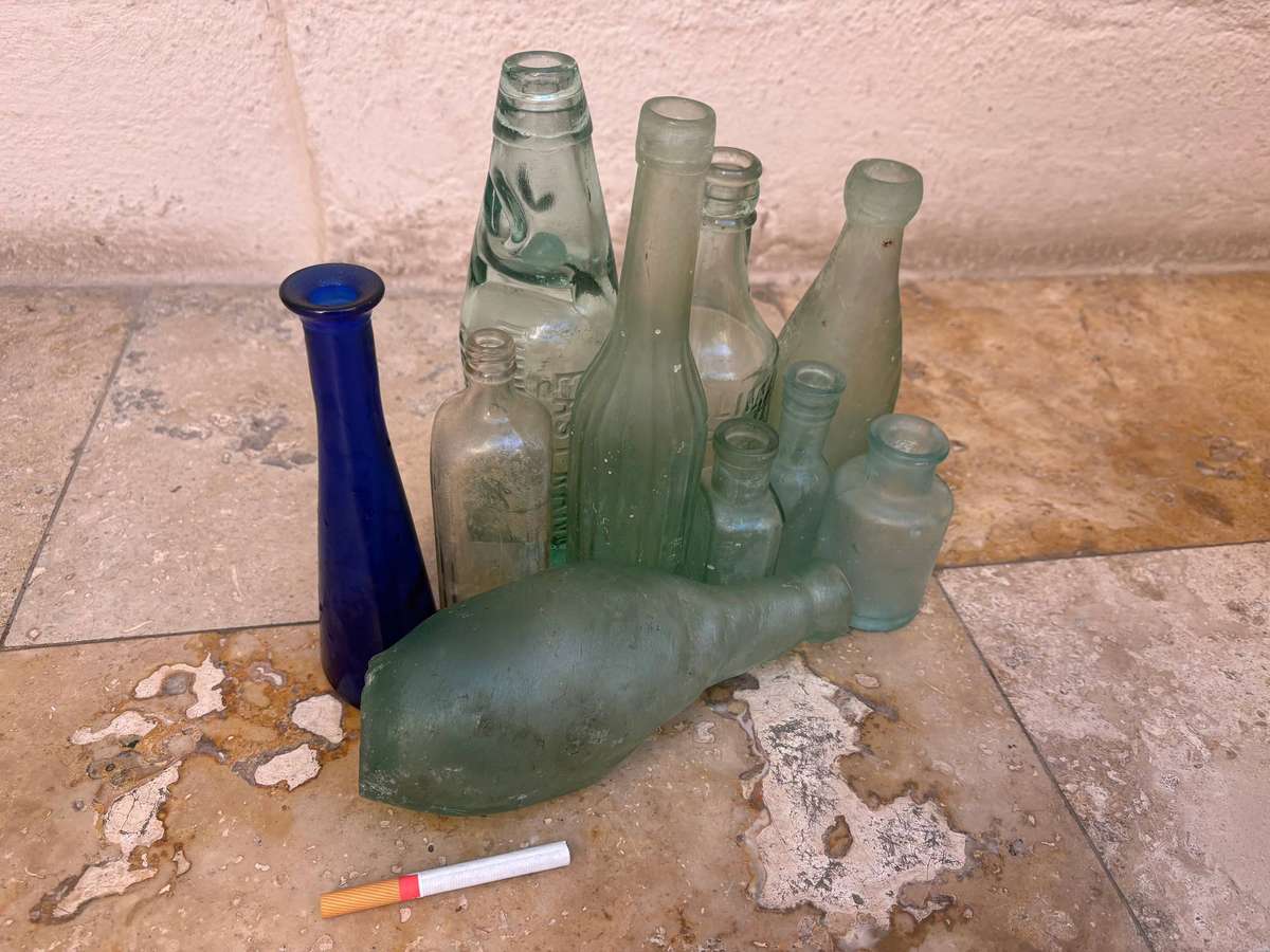 Vintage old glass bottle lot of 10