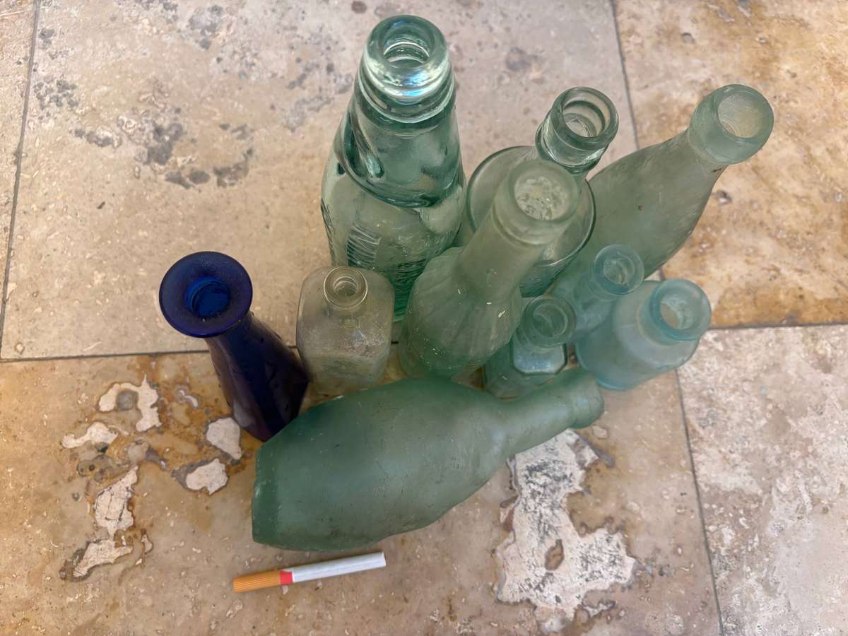 Vintage old glass bottle lot of 10