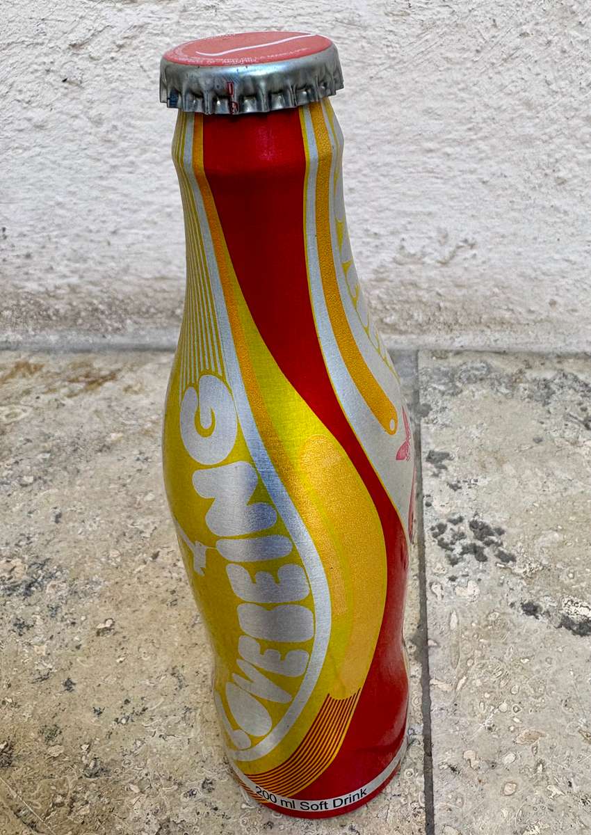 Coca Cola bottle butterfly test bottle alluminium  2006