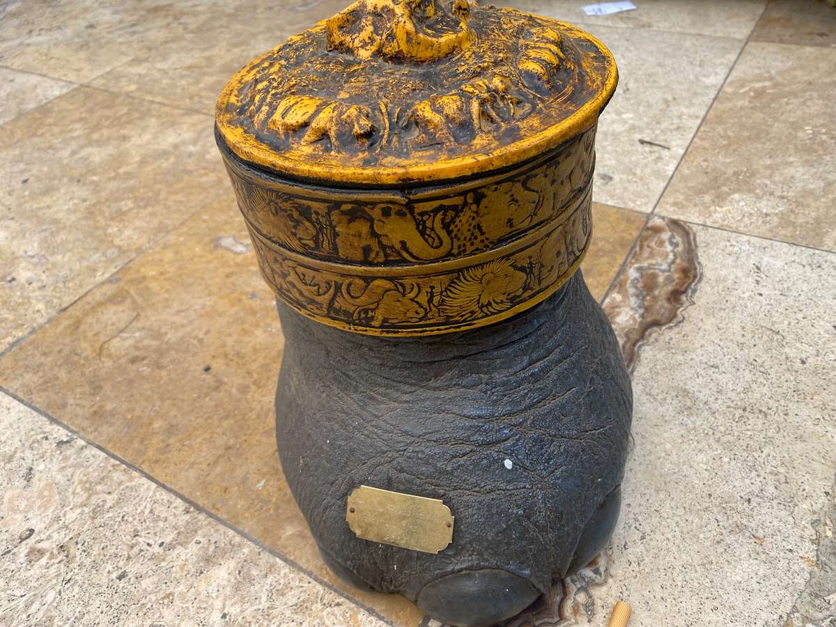 Faux elephant foot ice bucket