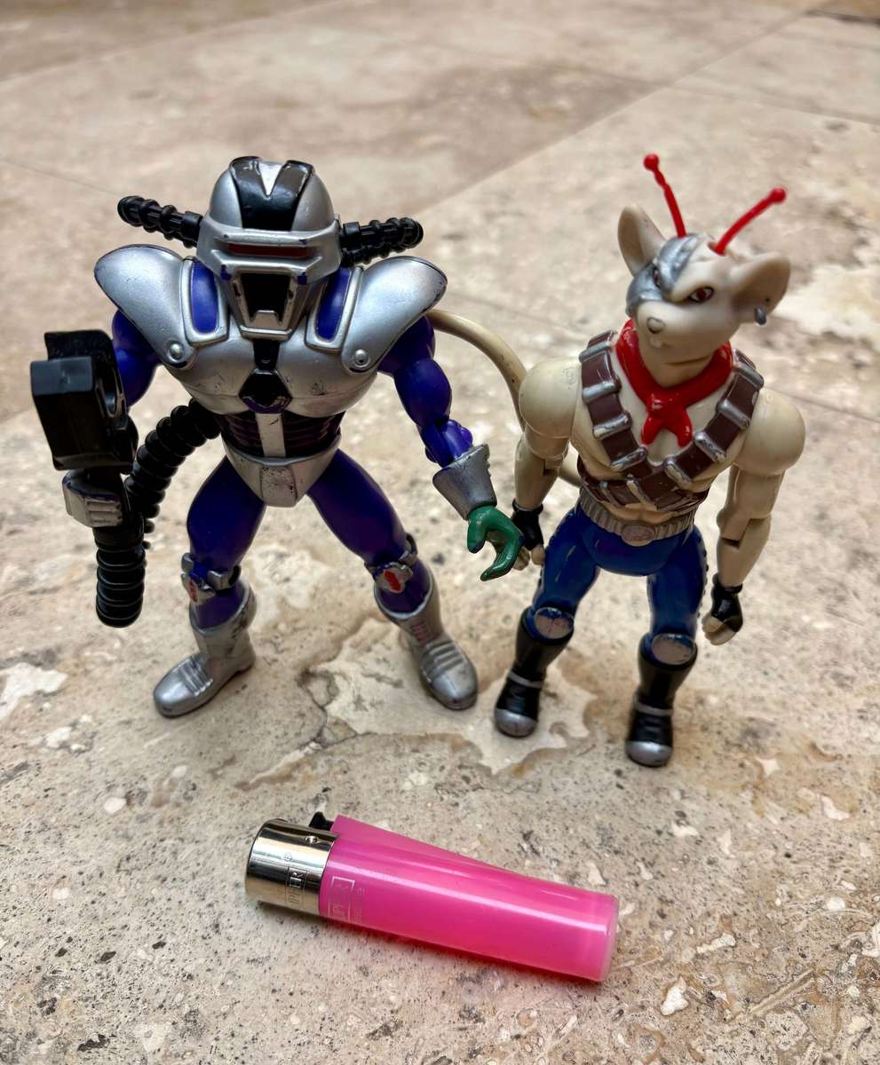 Vintage Biker Mice Vinnie and Lectromag Action Figure pair Galoob 1993