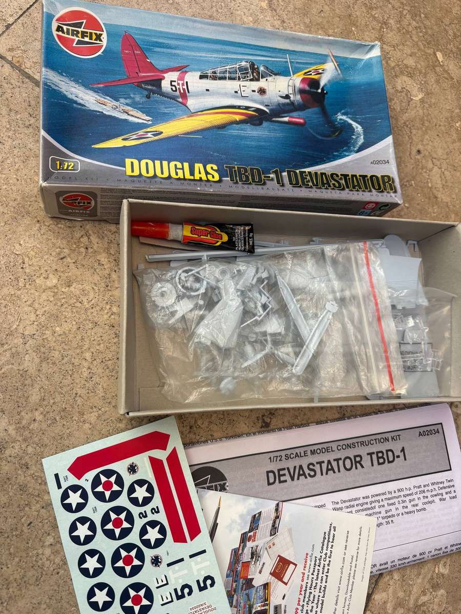 Airfix Douglas TBD-1 Devastator Model Kit - Open Box 1.72
