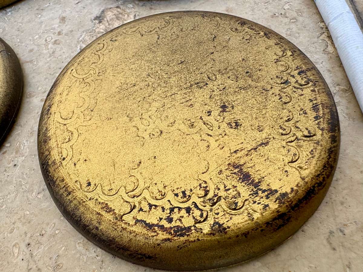 Vintage Italian florentine coaster set of 6 , hand painted Italy