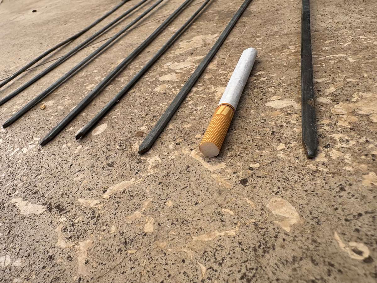 vintage stainless steel kebab skewers Roman Greek brass set of 7