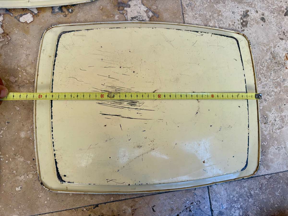 Vintage set of metal trays serving trays x 3