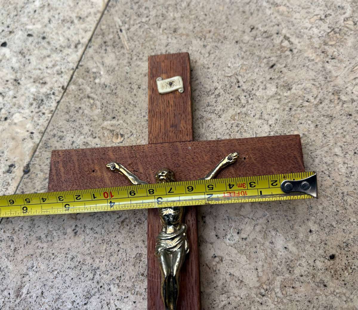 Vintage wall crucifix 30cm x 14cm religious wall mount  Catholic Christian