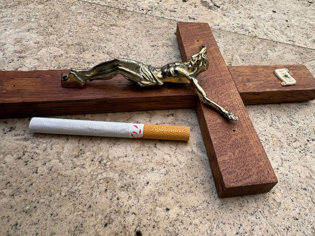 Vintage wall crucifix 30cm x 14cm religious wall mount  Catholic Christian