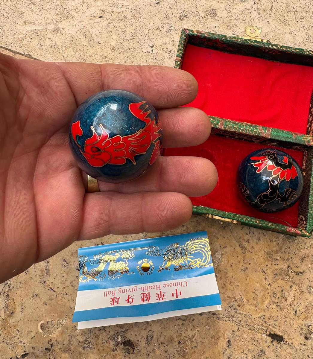 Vintage Chinese Baoding Balls. Sound Therapy/ Meditation Chime balls in box