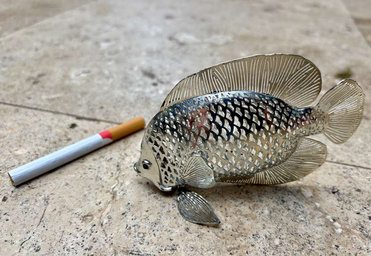 Christofle Silver Plate Fish Figurine From The Lumiere D'Argent Collection , tlc
