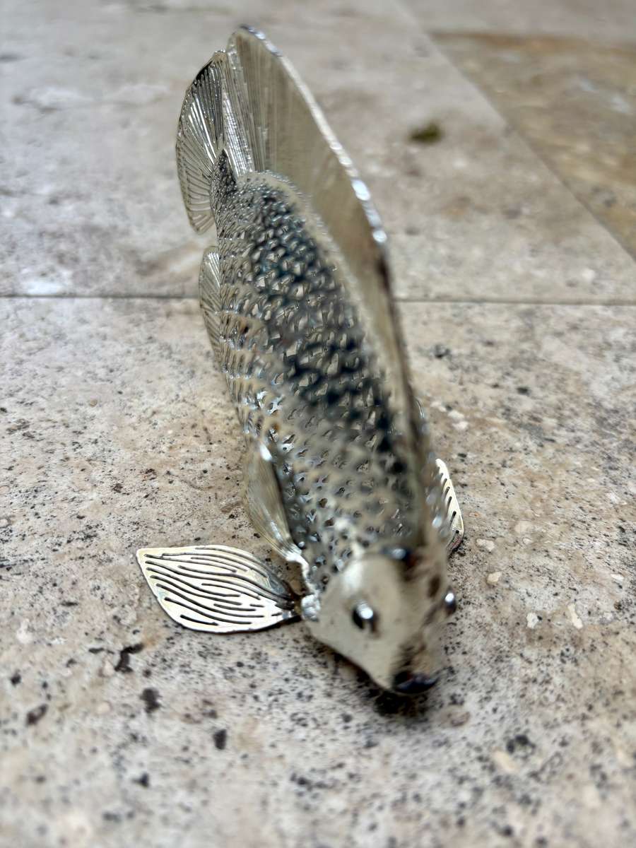 Christofle Silver Plate Fish Figurine From The Lumiere D'Argent Collection , tlc