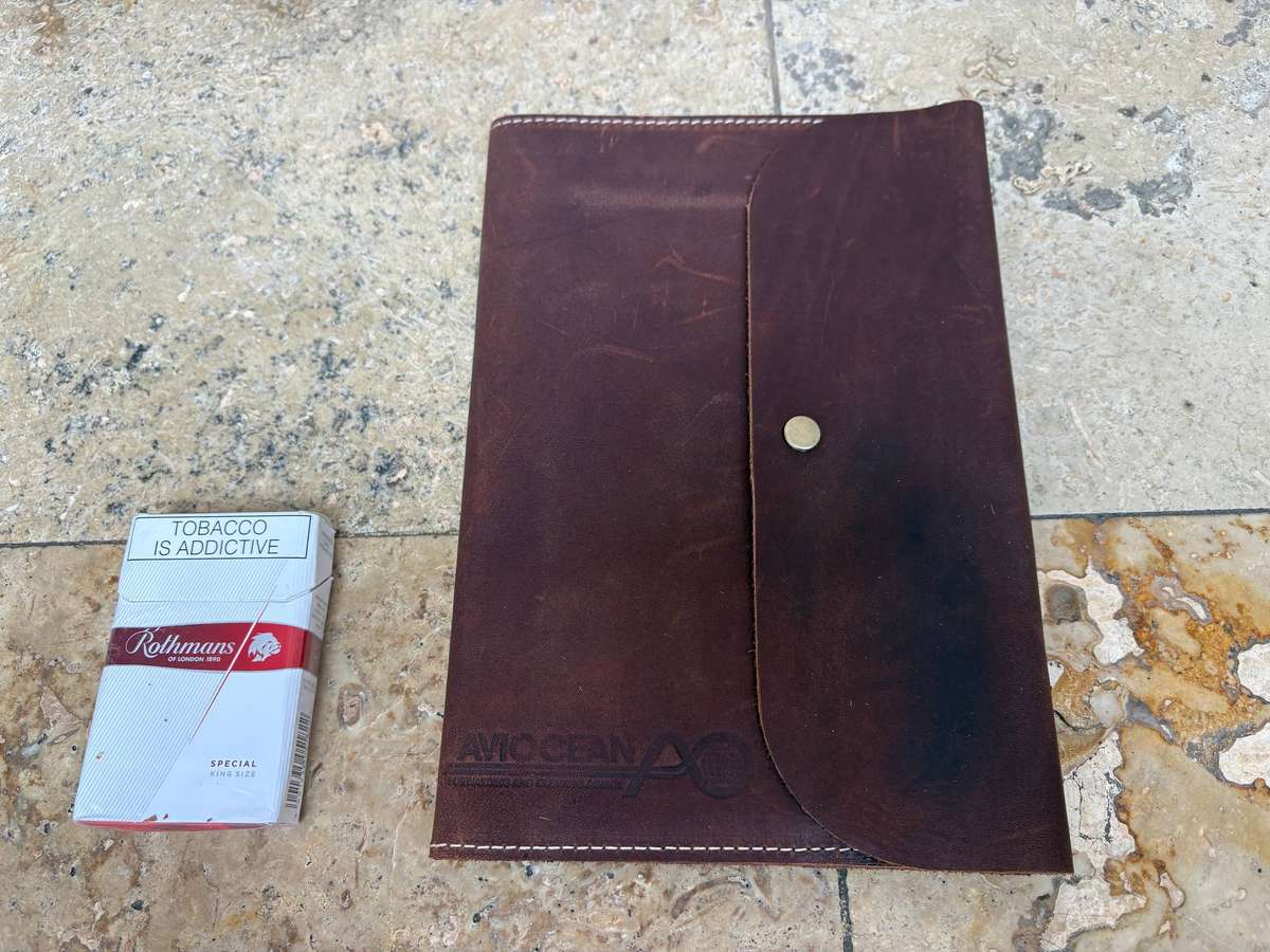 Stitch and chisel leather notebook cover A5