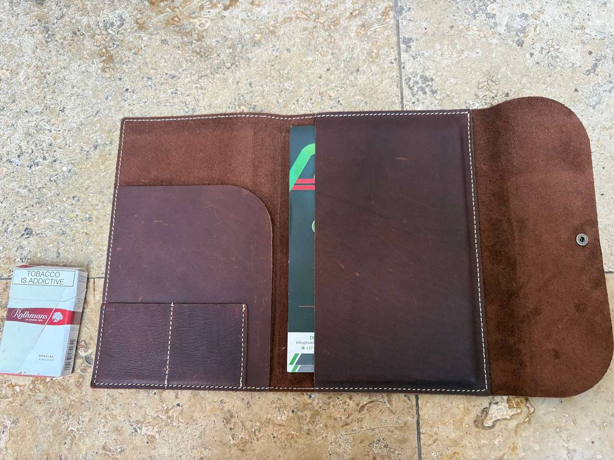 Stitch and chisel leather notebook cover A5