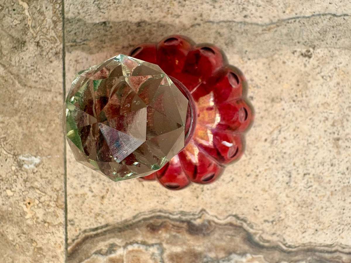 Antique Bohemian cranberry glass perfume bottle