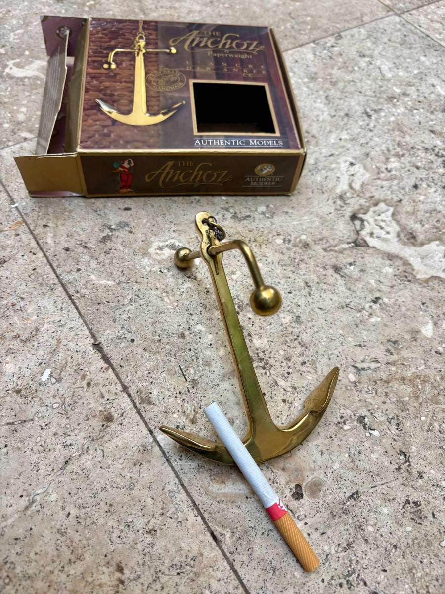 Vintage brass anchor paperweight authentic models usa 1994