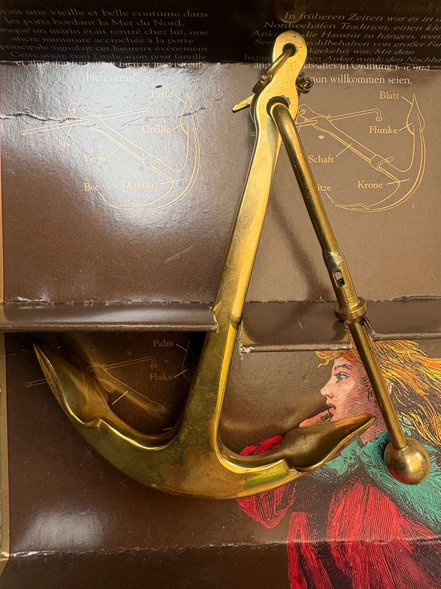 Vintage brass anchor paperweight authentic models usa 1994