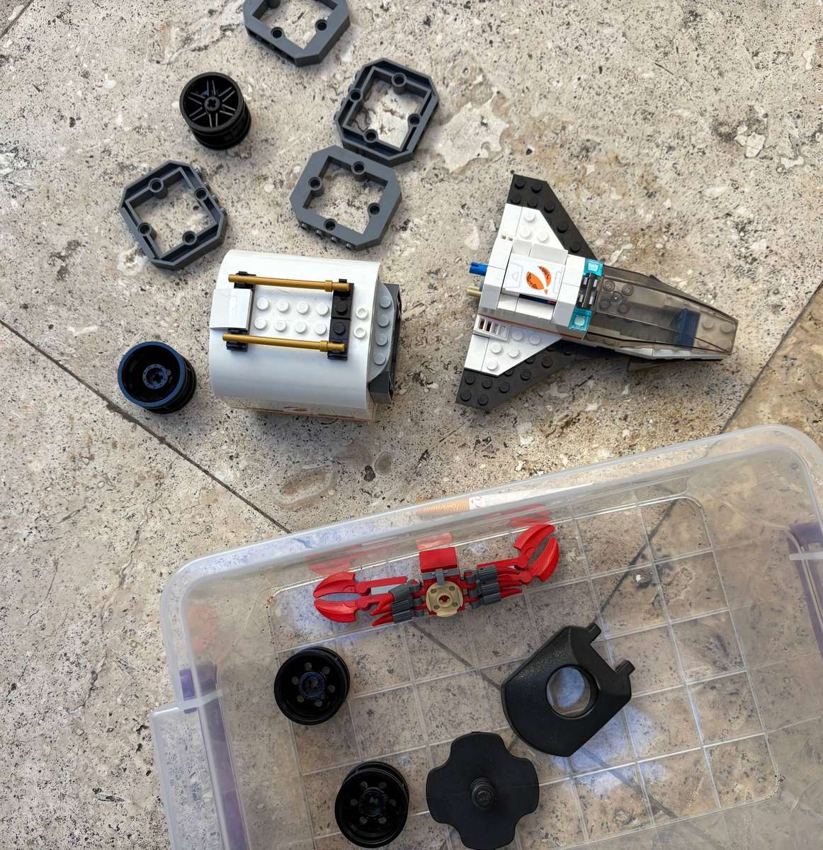 Lego city space ship and lunar module sold as spares