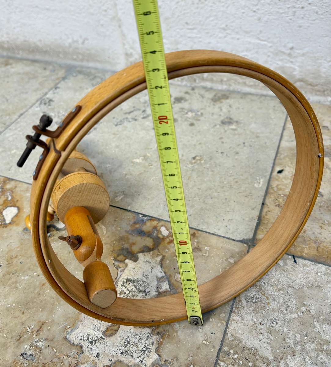 Antique French embroidery hoop wood adjustable