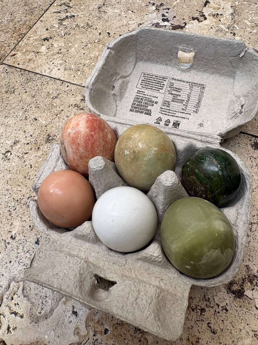 Polished precious stone egg eggs lot of 6