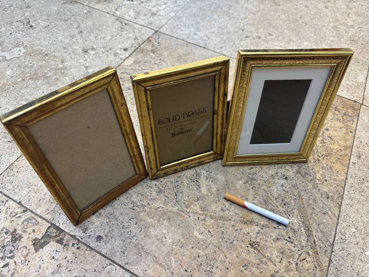 Brass picture frames set of 3