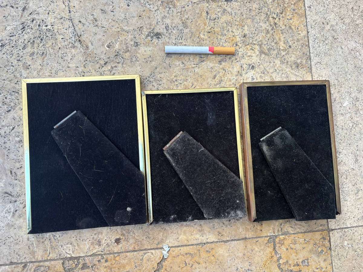 Brass picture frames set of 3