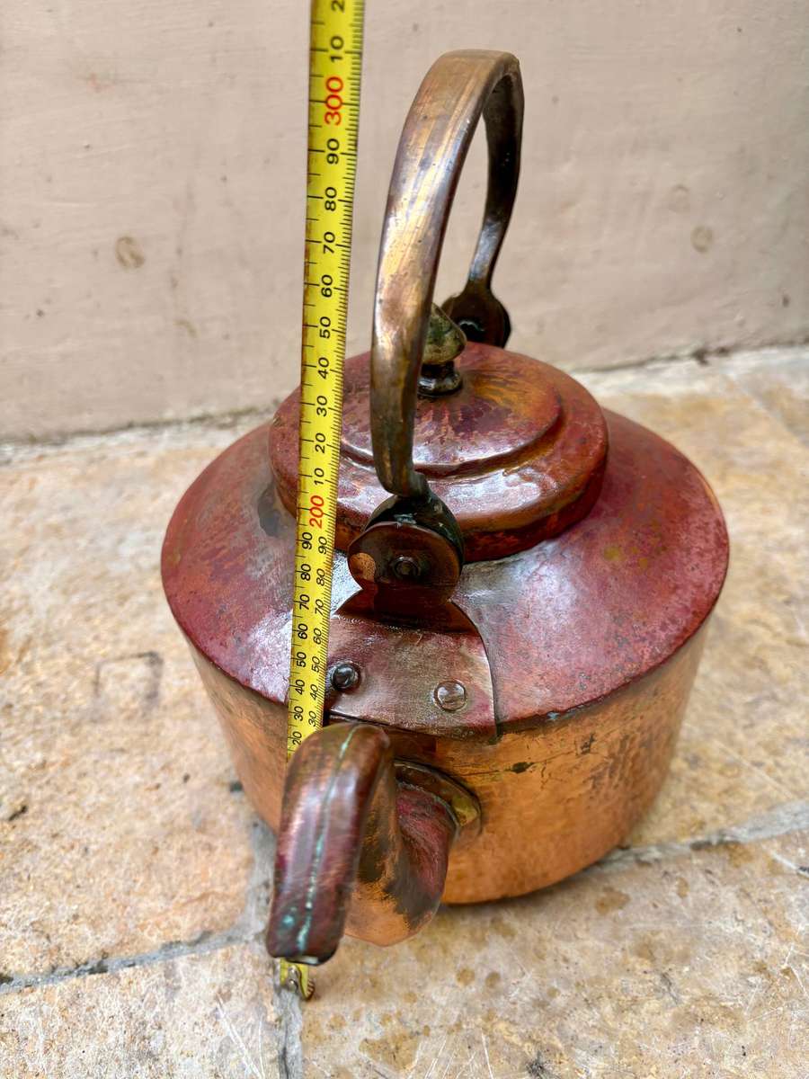 Antique hammered  copper large copper kettle gooseneck spout