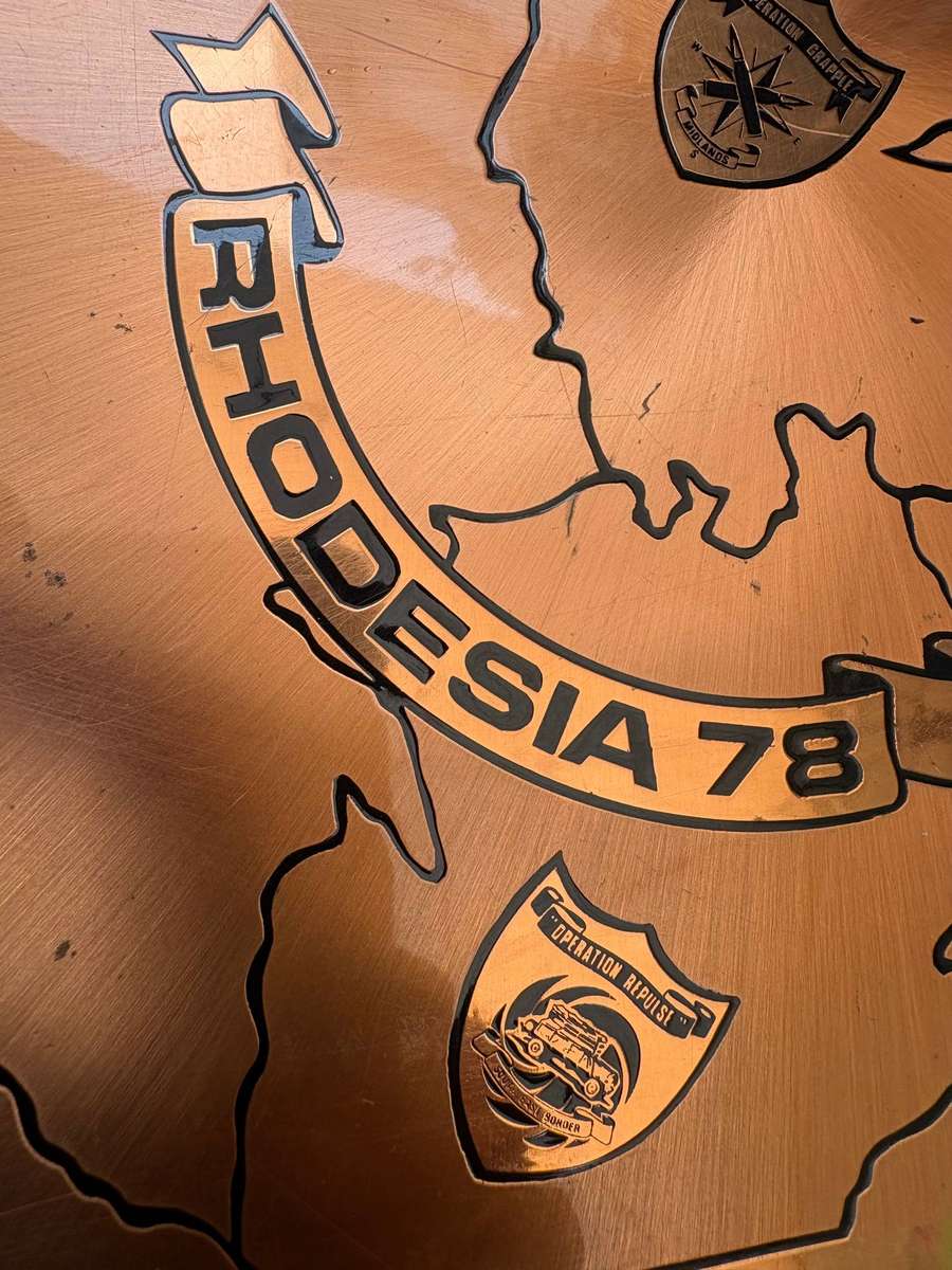 Dennis Thomson copper map Rhodesia 1978 numbered limited edition plaque