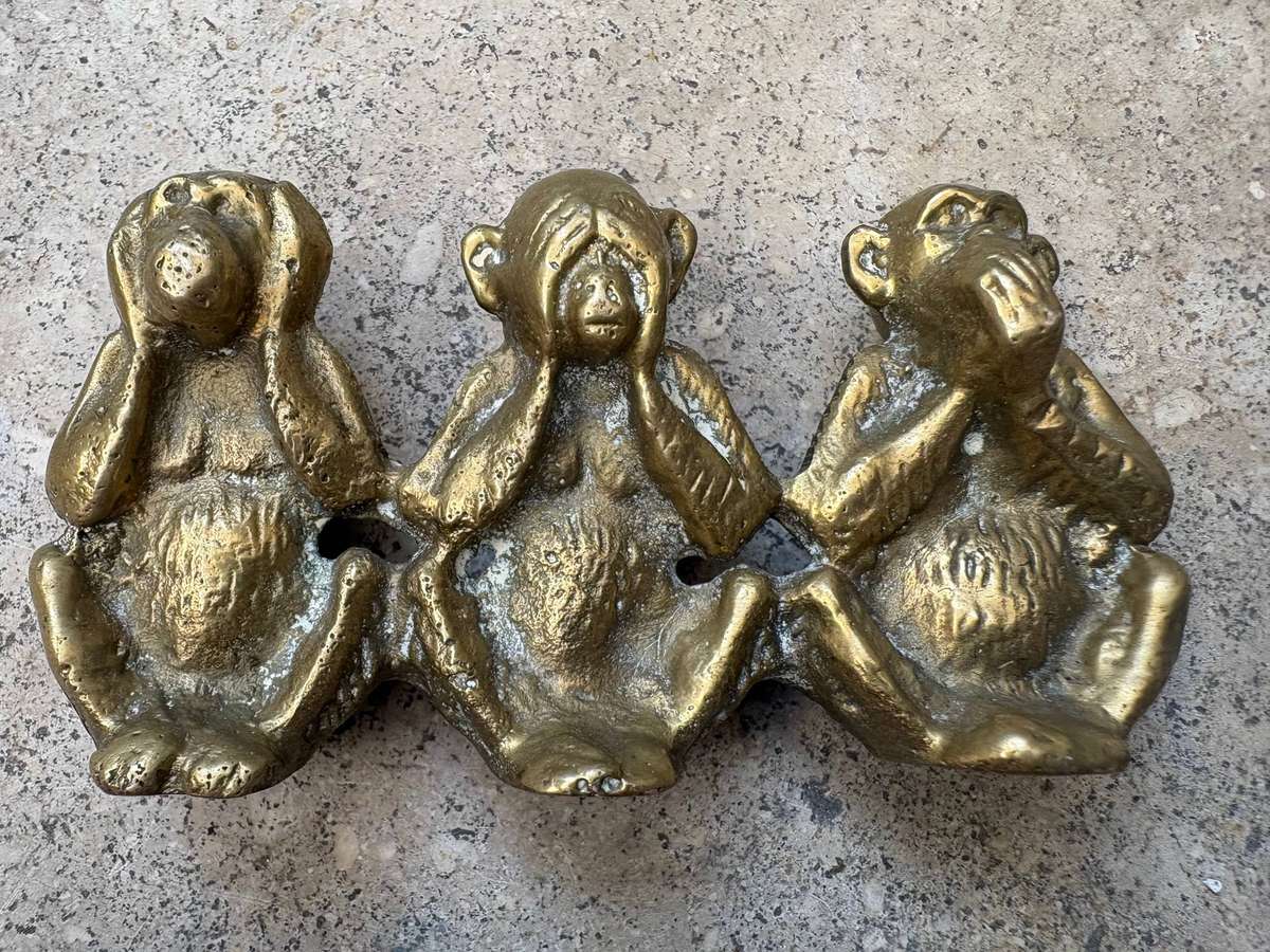Vintage Brass three wise monkeys