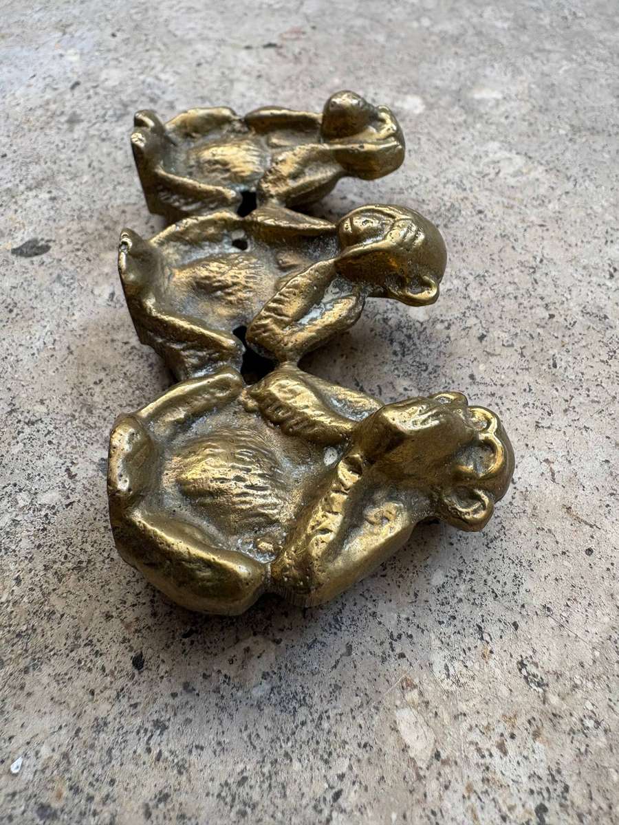 Vintage Brass three wise monkeys