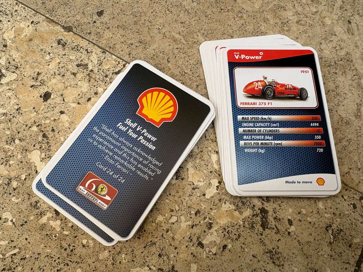 Shell V Power  Ferrari collection trading cards 2 packs complete 1-24