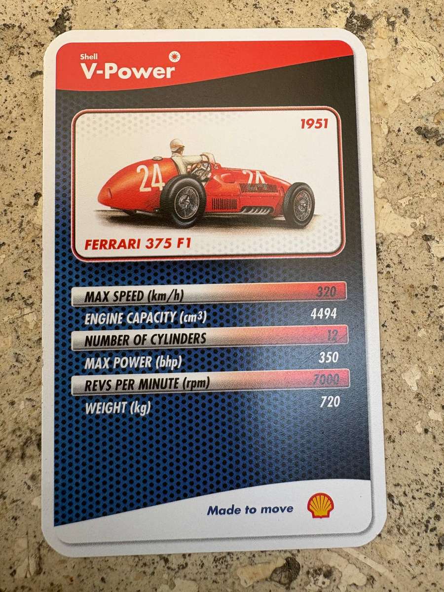 Shell V Power  Ferrari collection trading cards 2 packs complete 1-24