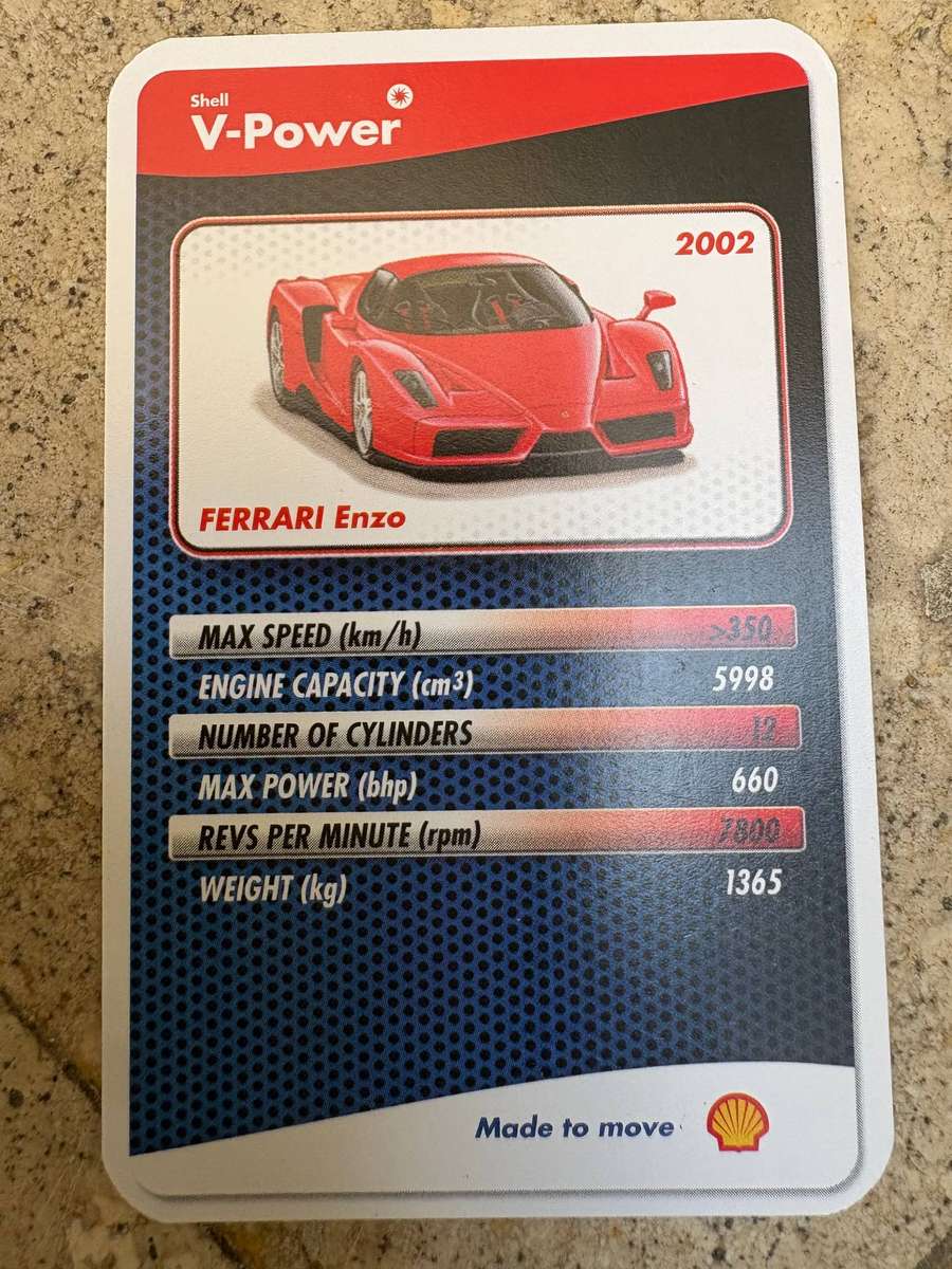 Shell V Power  Ferrari collection trading cards 2 packs complete 1-24