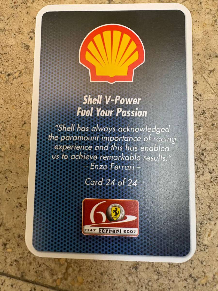 Shell V Power  Ferrari collection trading cards 2 packs complete 1-24