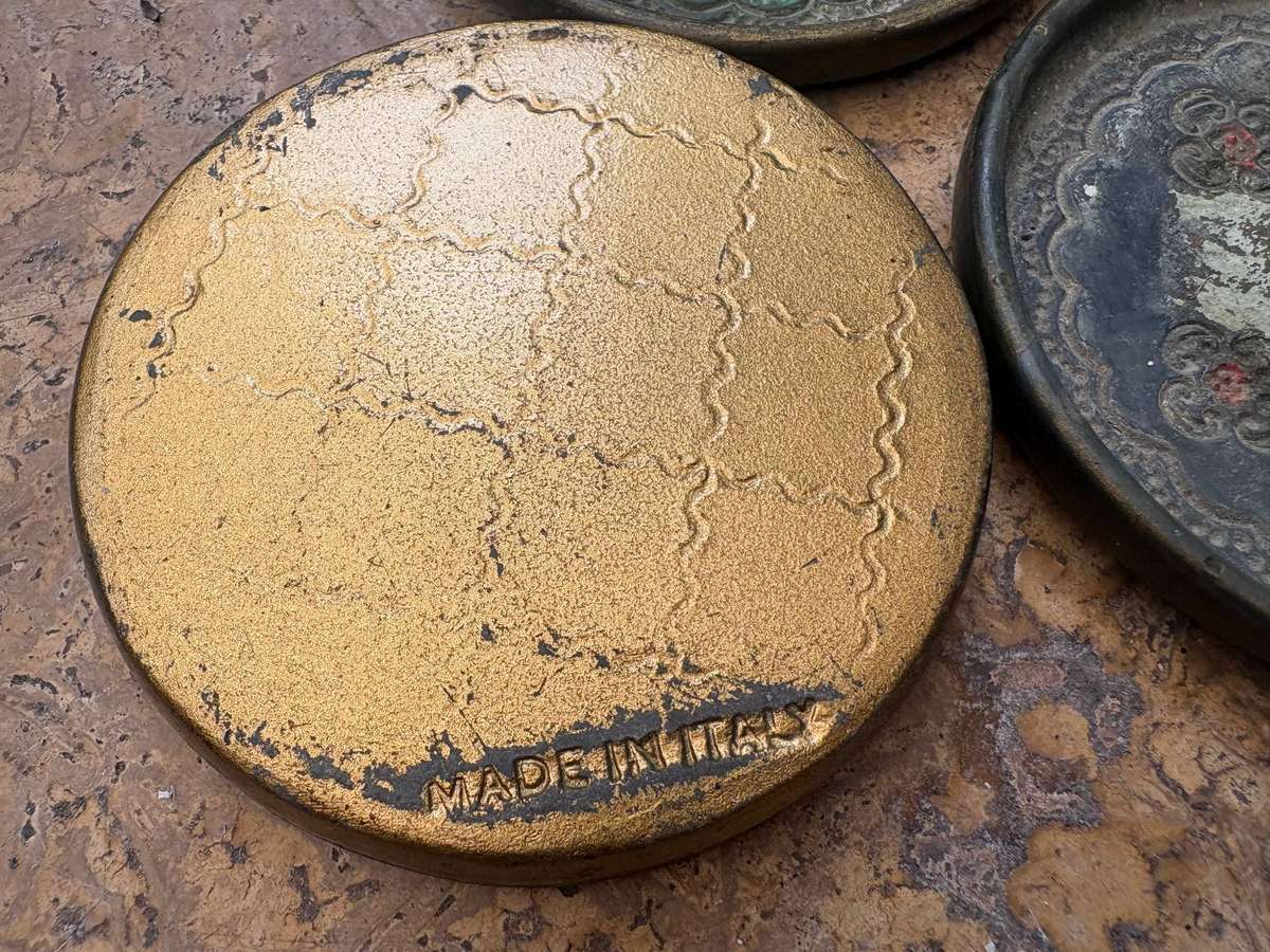 Vintage  florentine coaster set of 5 hand painted Italy
