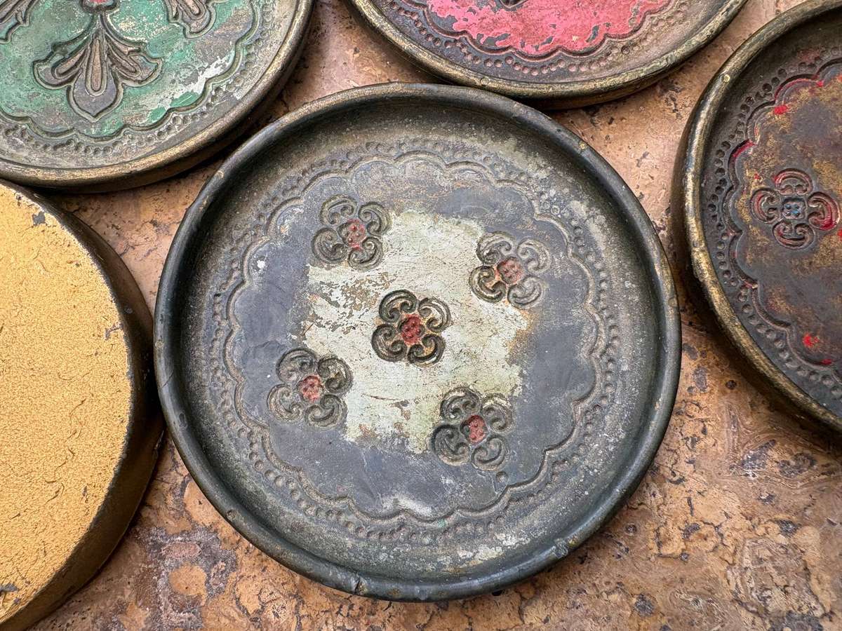Vintage  florentine coaster set of 5 hand painted Italy
