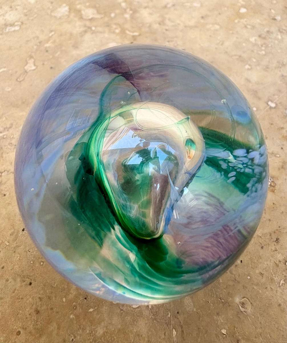 vintage Murano glass  paper weight  pair small and medium