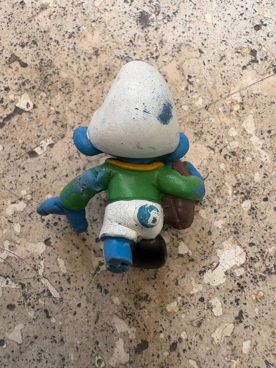 Vintage rare South African springboks rugby Smurf 1980 Peyo broken leg plus 2