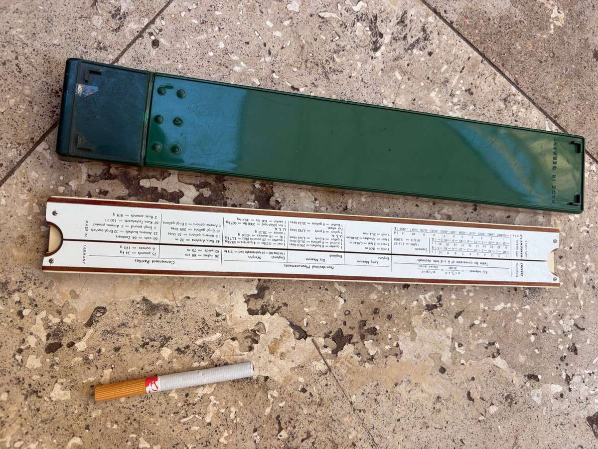 Vintage slide rule Faber Castell with case , Germany