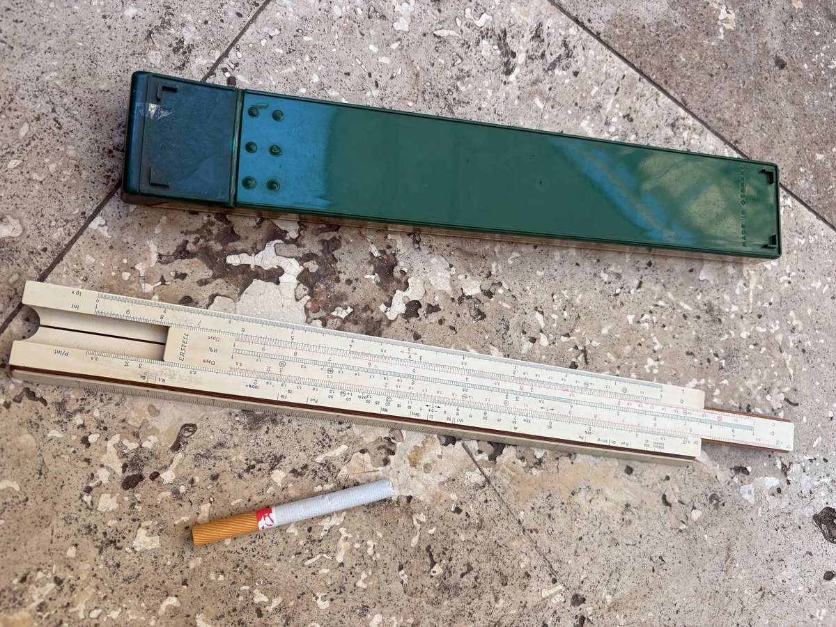 Vintage slide rule Faber Castell with case , Germany