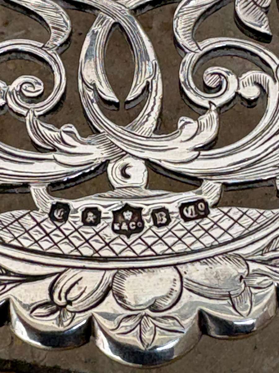 Antique silver plate footed toast rack ornate numbered and hallmarked